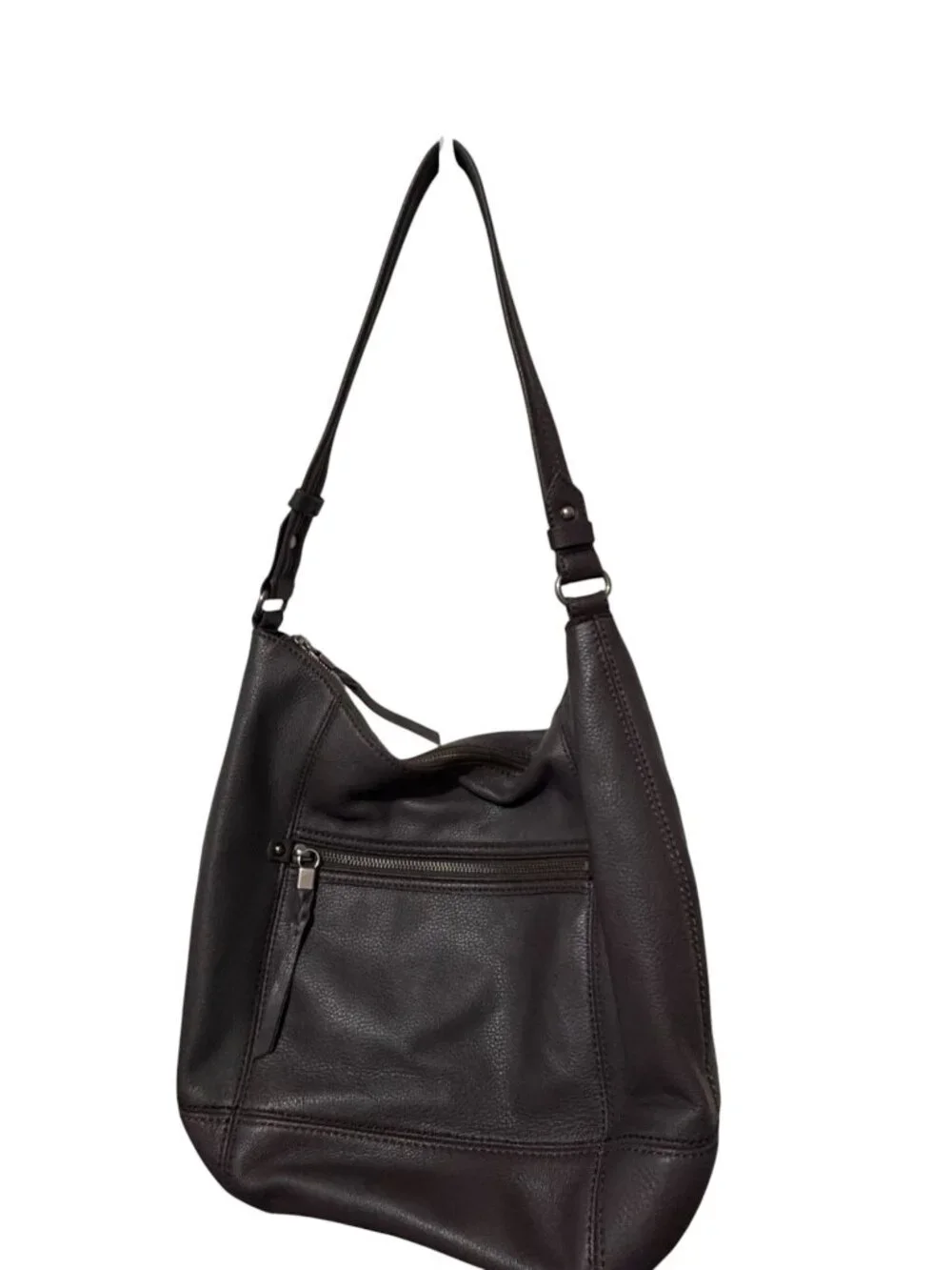 The Sak Slate Leather Sequoia Hobo Shoulder Bag Purse Zipper Closure - Picture 4 of 14